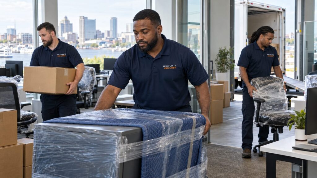 Commercial movers in Baltimore handling office furniture – Mid Atlantic Van Lines